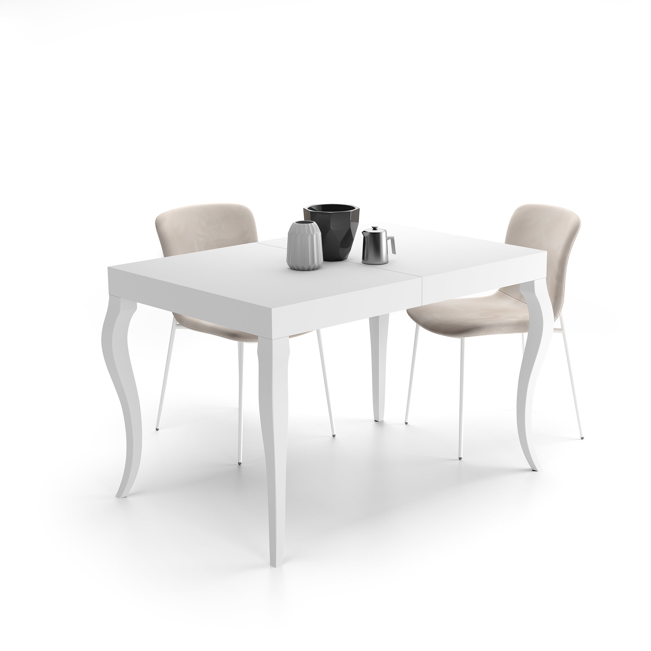 Table extensible Classico — Blanc Mat — 120(200)x80 cm