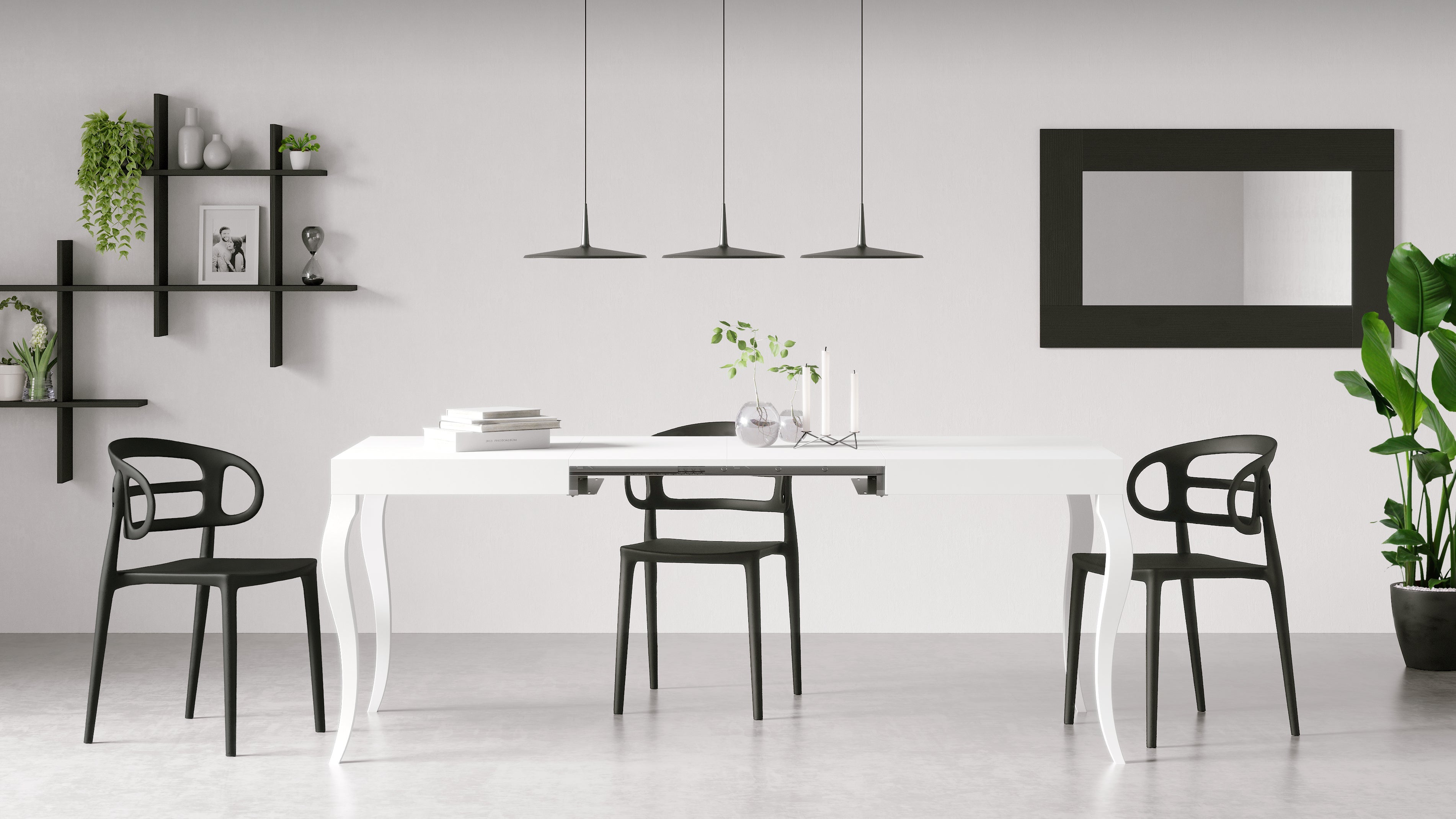 Table extensible Classico — Blanc Mat — 120(200)x80 cm