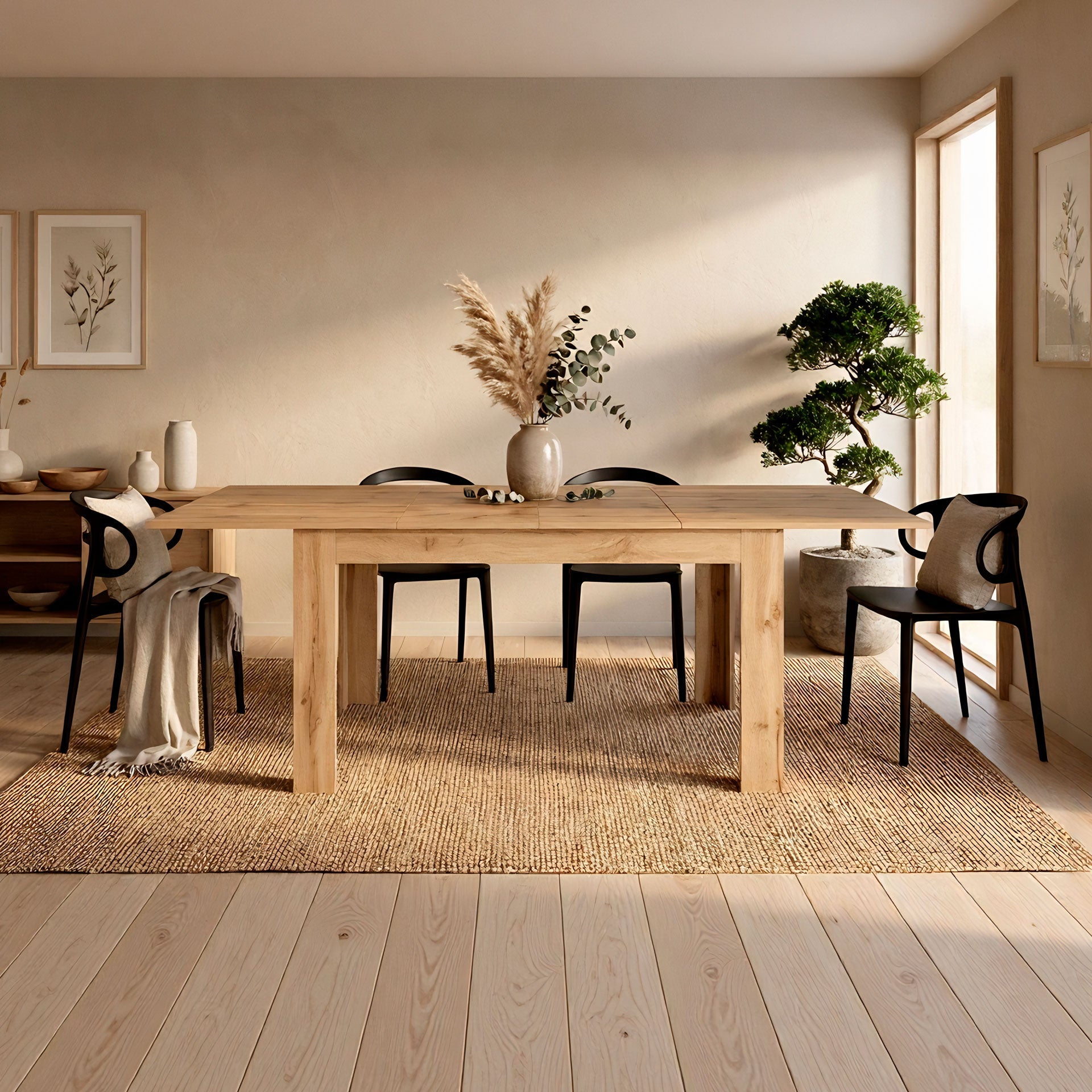 Table extensible Easy — Chêne Rustique — 140(220)x90 cm