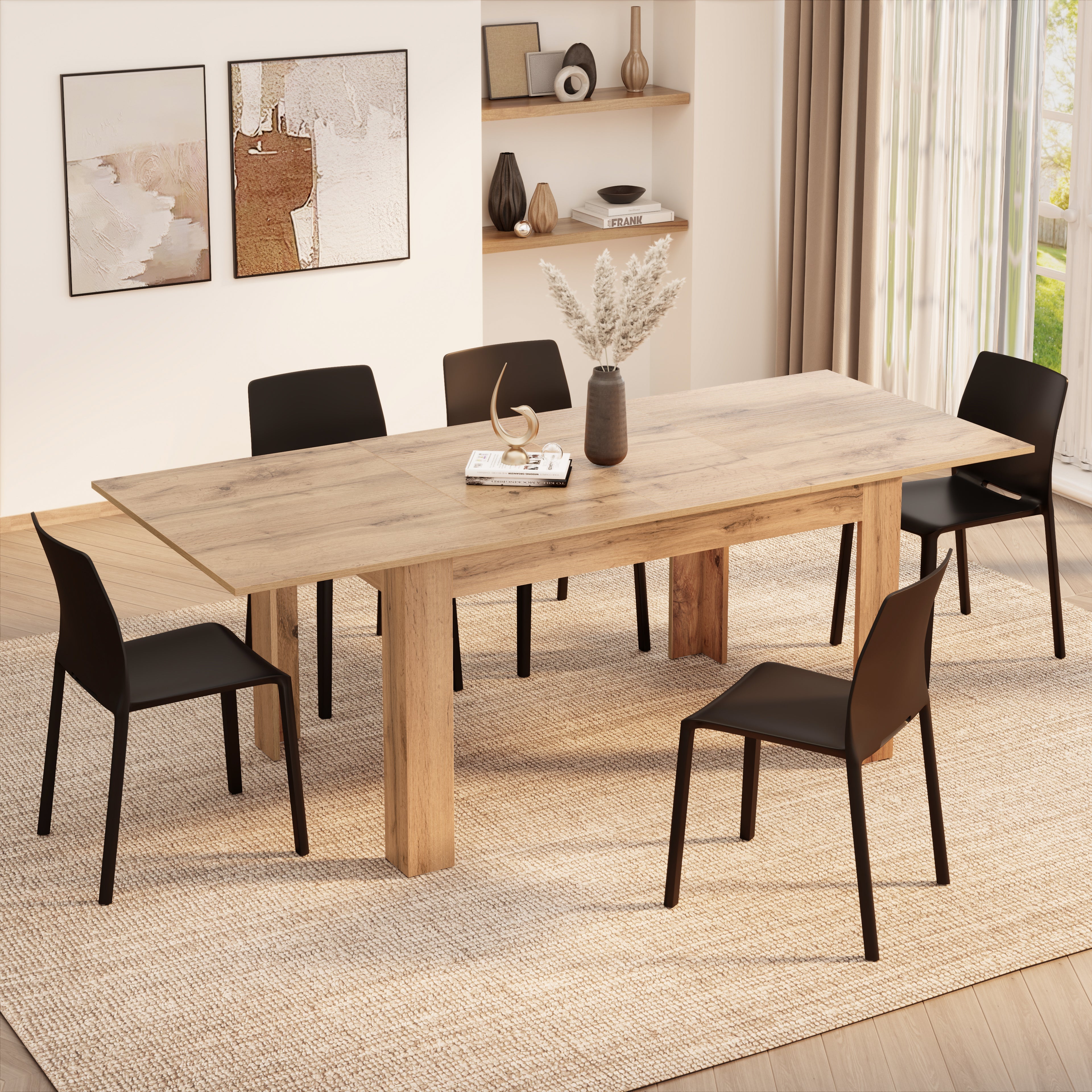 Table extensible Easy — Chêne Rustique — 140(220)x90 cm