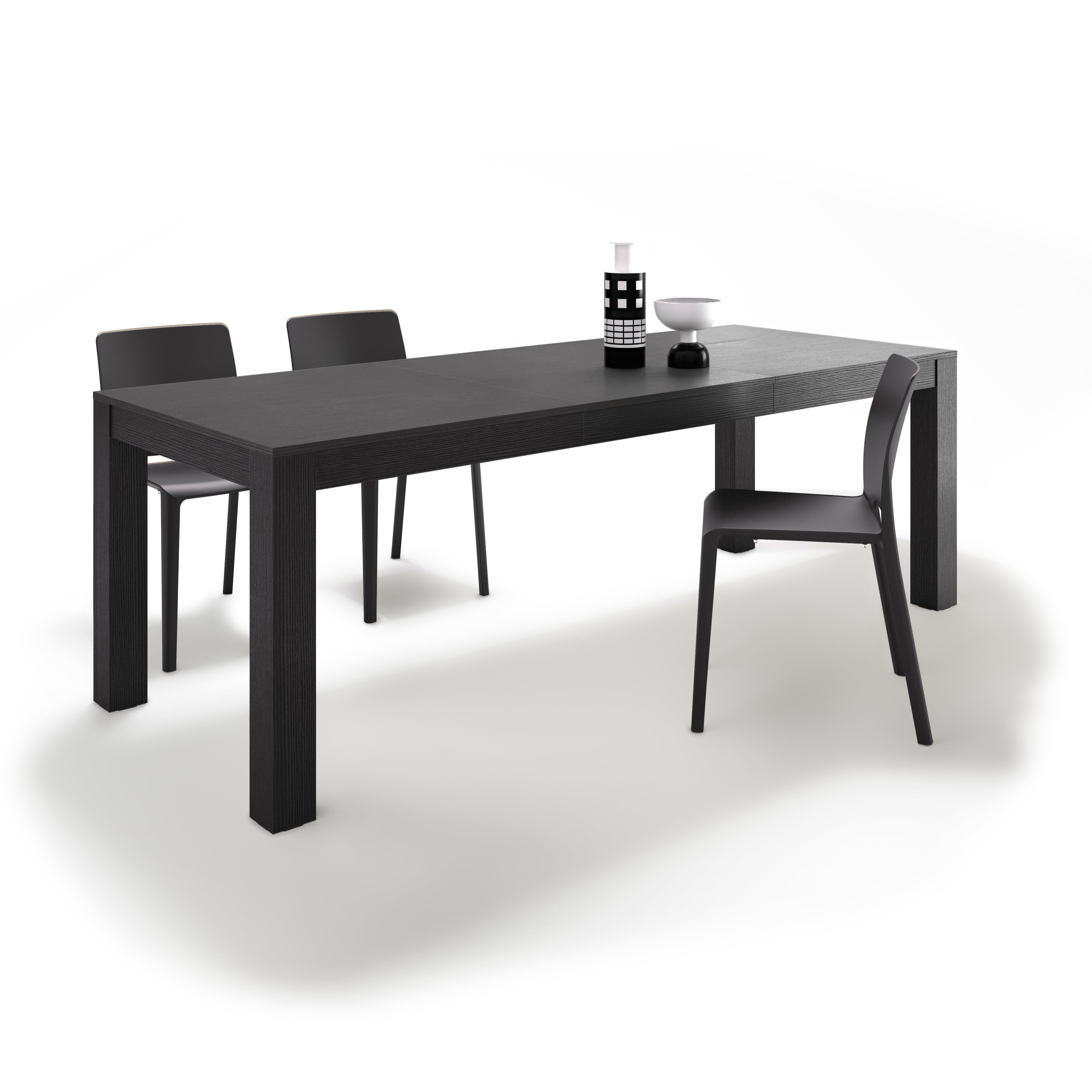 Table extensible Rachele — Frêne Noir — 160(225)x90 cm