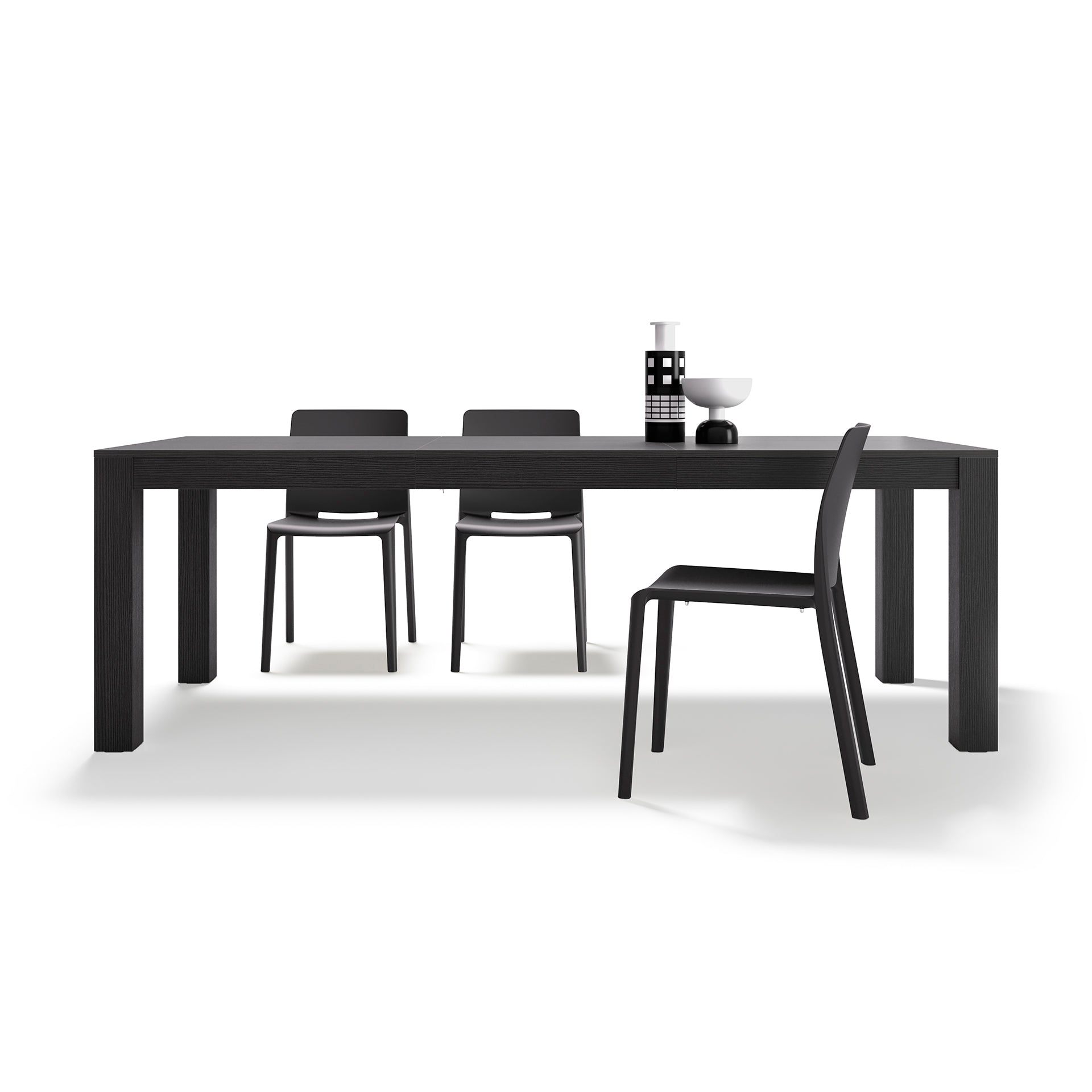 Table extensible Rachele — Frêne Noir — 160(225)x90 cm