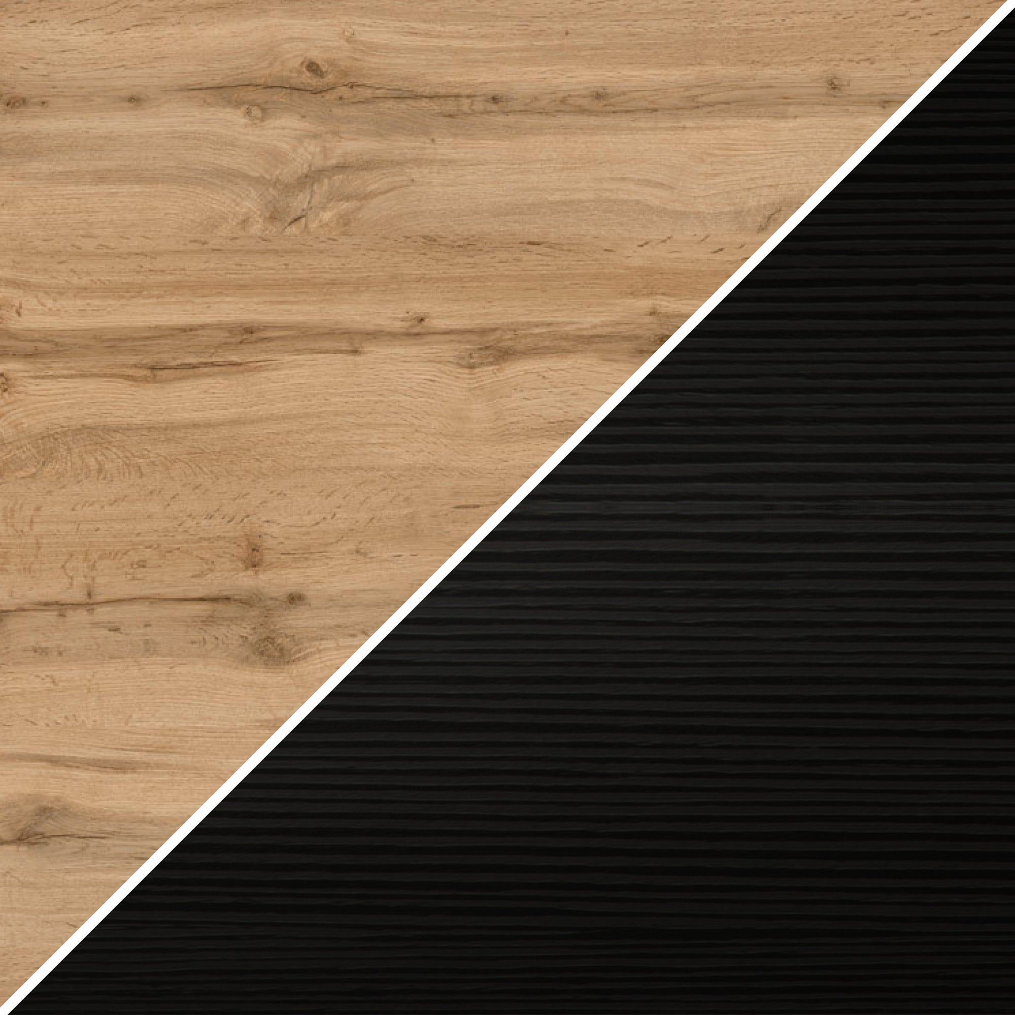 Table extensible Easy — Chêne Rustique & Frêne Noir — 140(220)x90 cm
