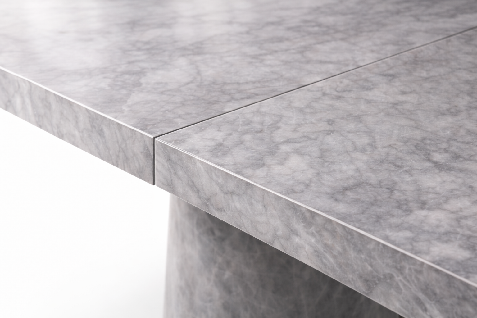 Table extensible MARMORIS 140/180 x 80 x 76 cm – Effet marbre gris avec meuble intégré