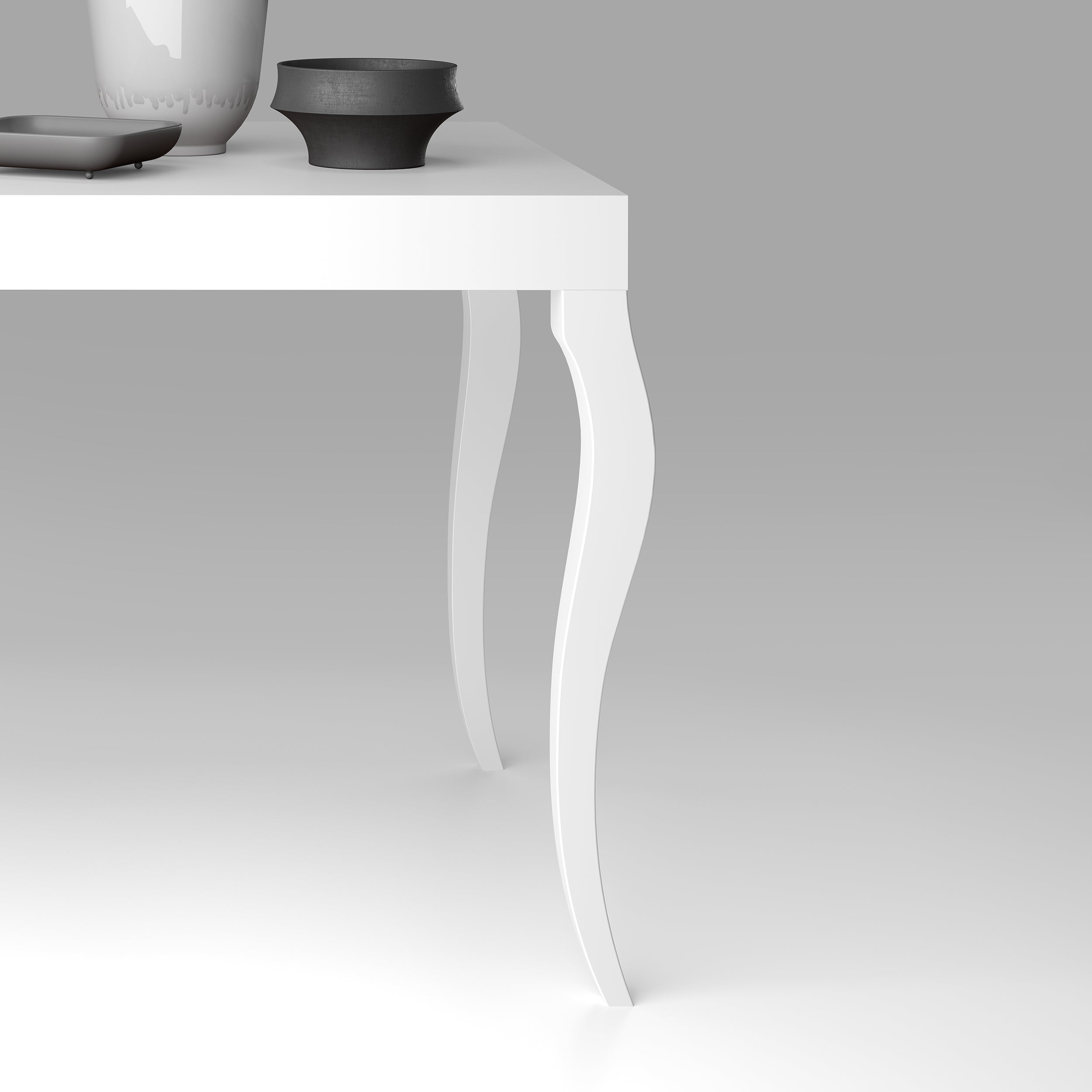 Table extensible Classico — Blanc Mat — 120(200)x80 cm