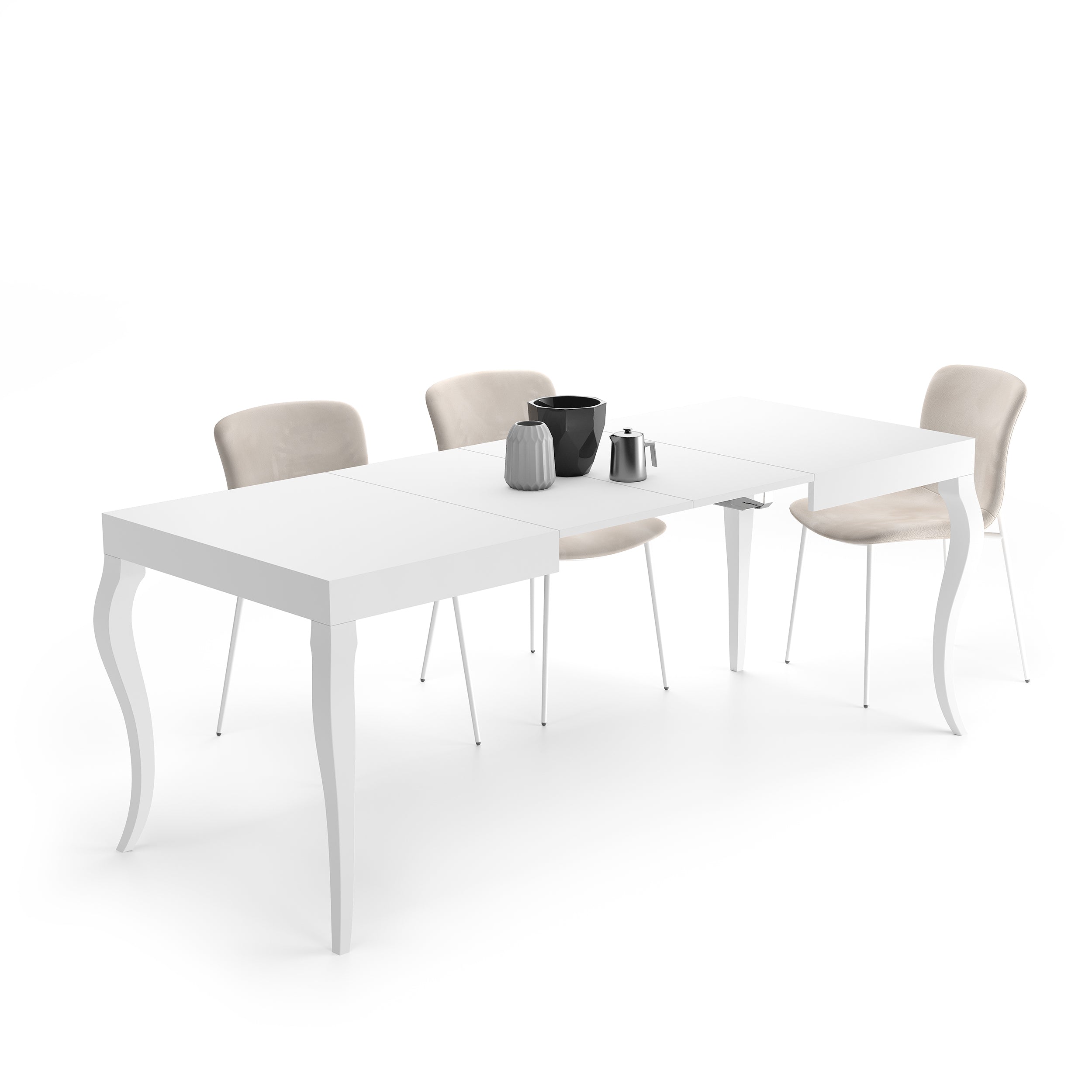 Table extensible Classico — Blanc Mat — 120(200)x80 cm