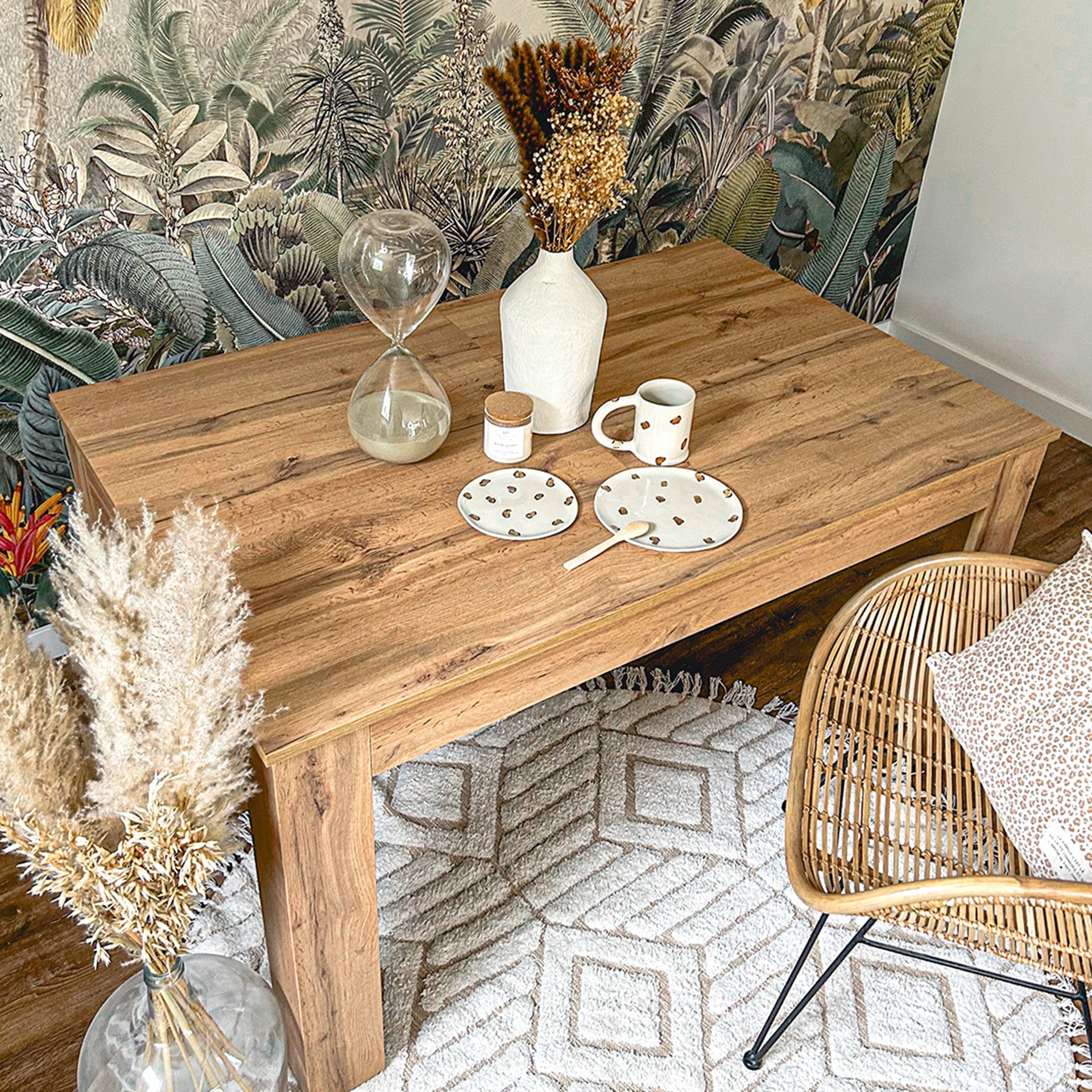 Table extensible Easy — Chêne Rustique — 140(220)x90 cm