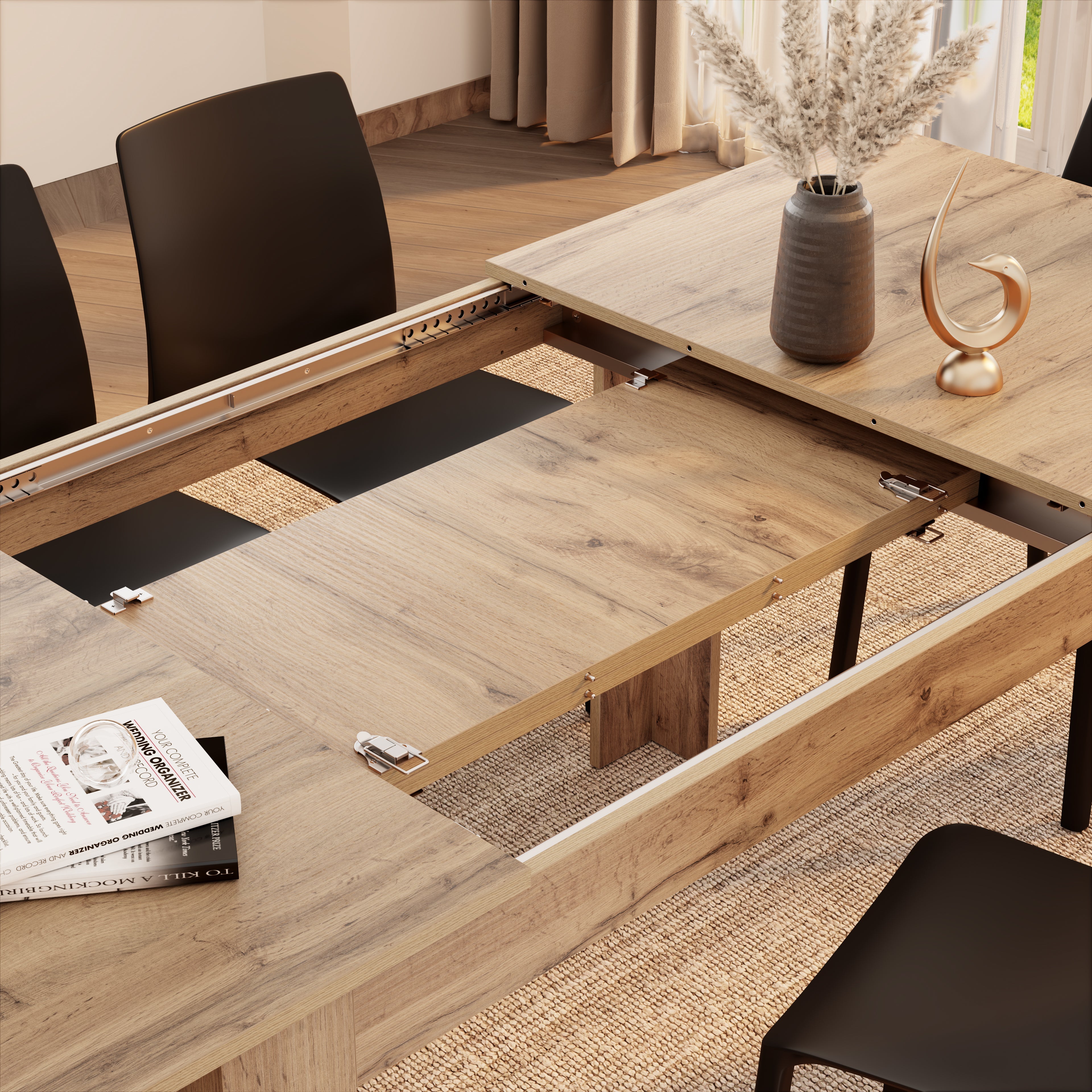 Table extensible Easy — Chêne Rustique — 140(220)x90 cm
