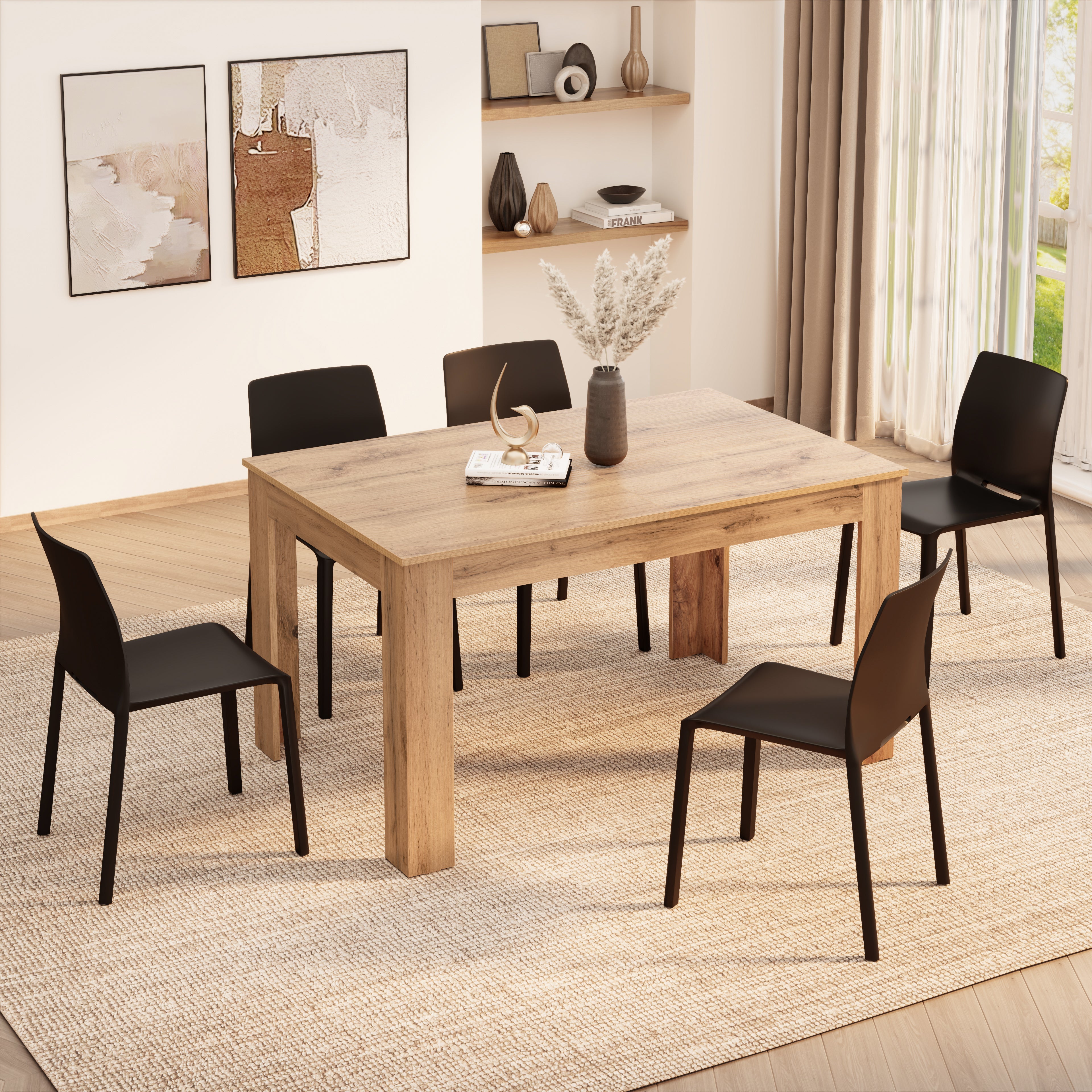 Table extensible Easy — Chêne Rustique — 140(220)x90 cm