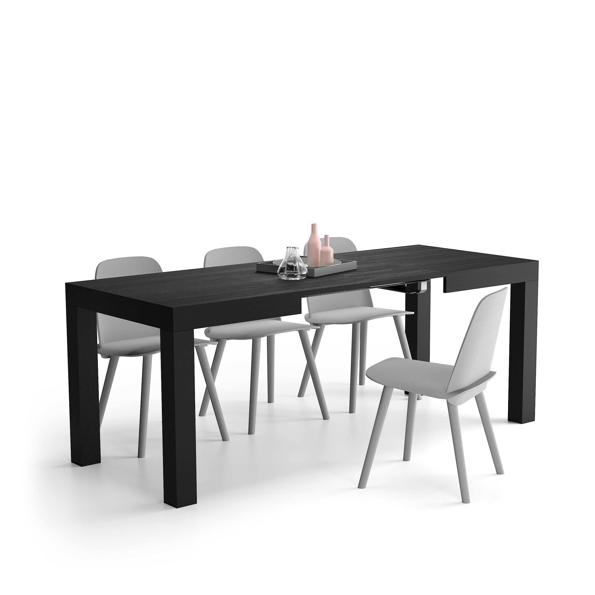 Table extensible First — Frêne Noir — 120(200)x80 cm