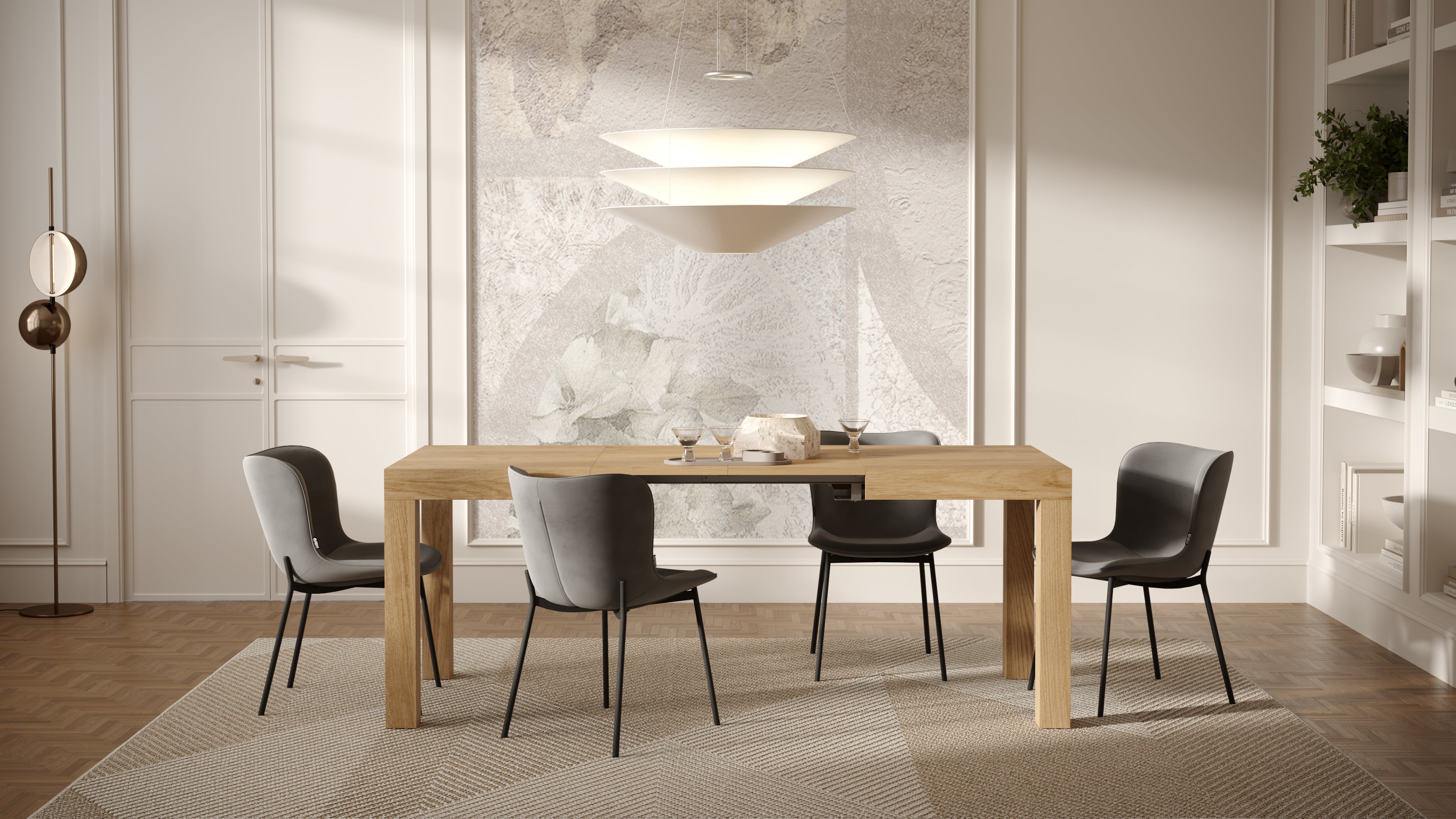 Table extensible First — Chêne Clair — 120(200)x80 cm