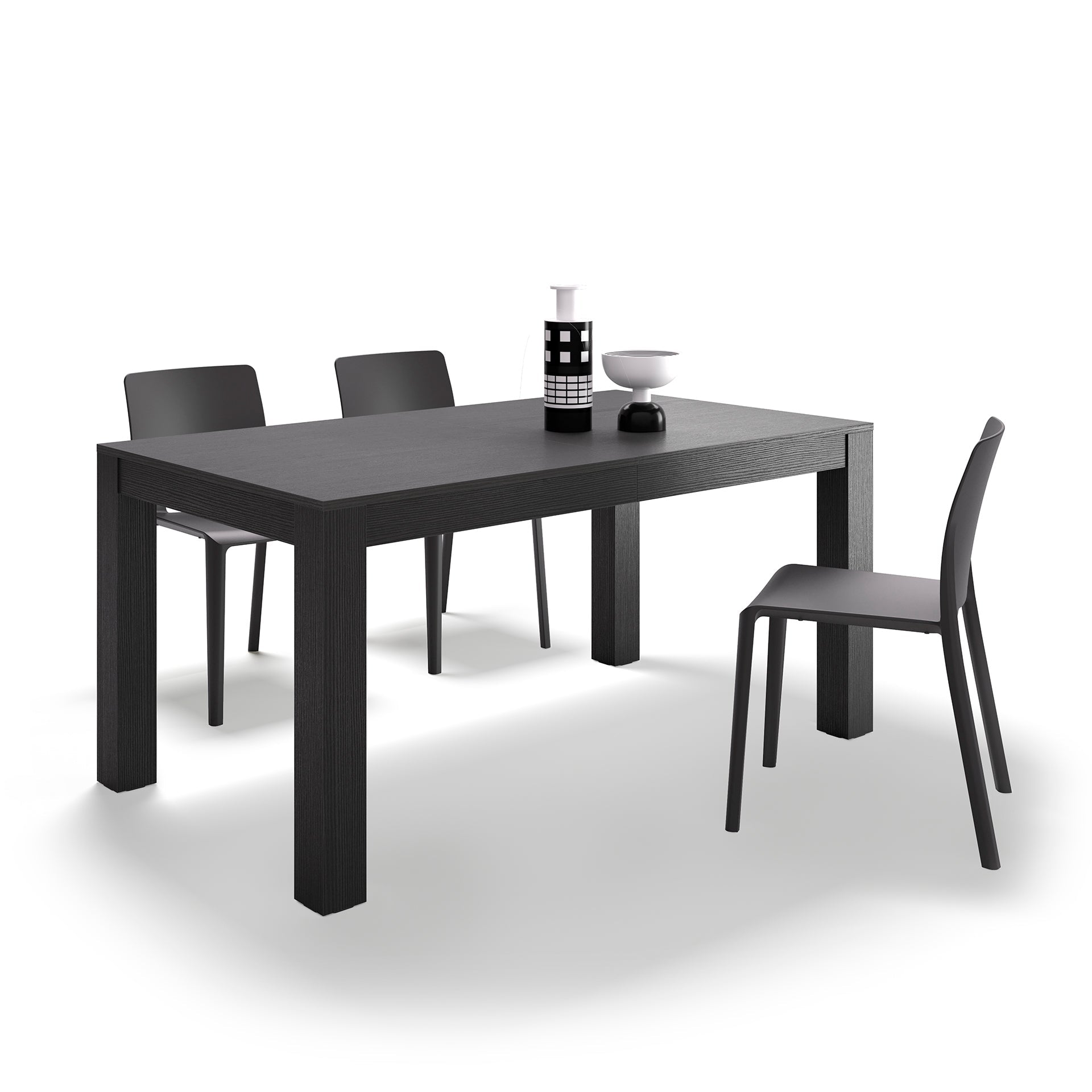 Table extensible Rachele — Frêne Noir — 160(225)x90 cm